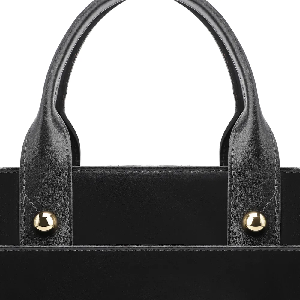 Bolsa Tote Esferas Couro Preto - imagem 8