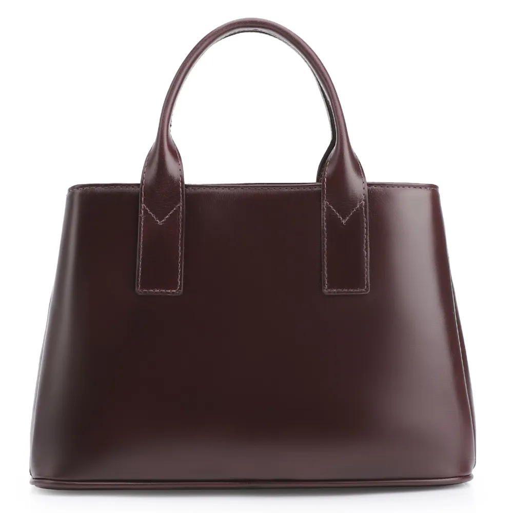 Bolsa Tote Esferas Couro Vinho Escuro - imagem 3