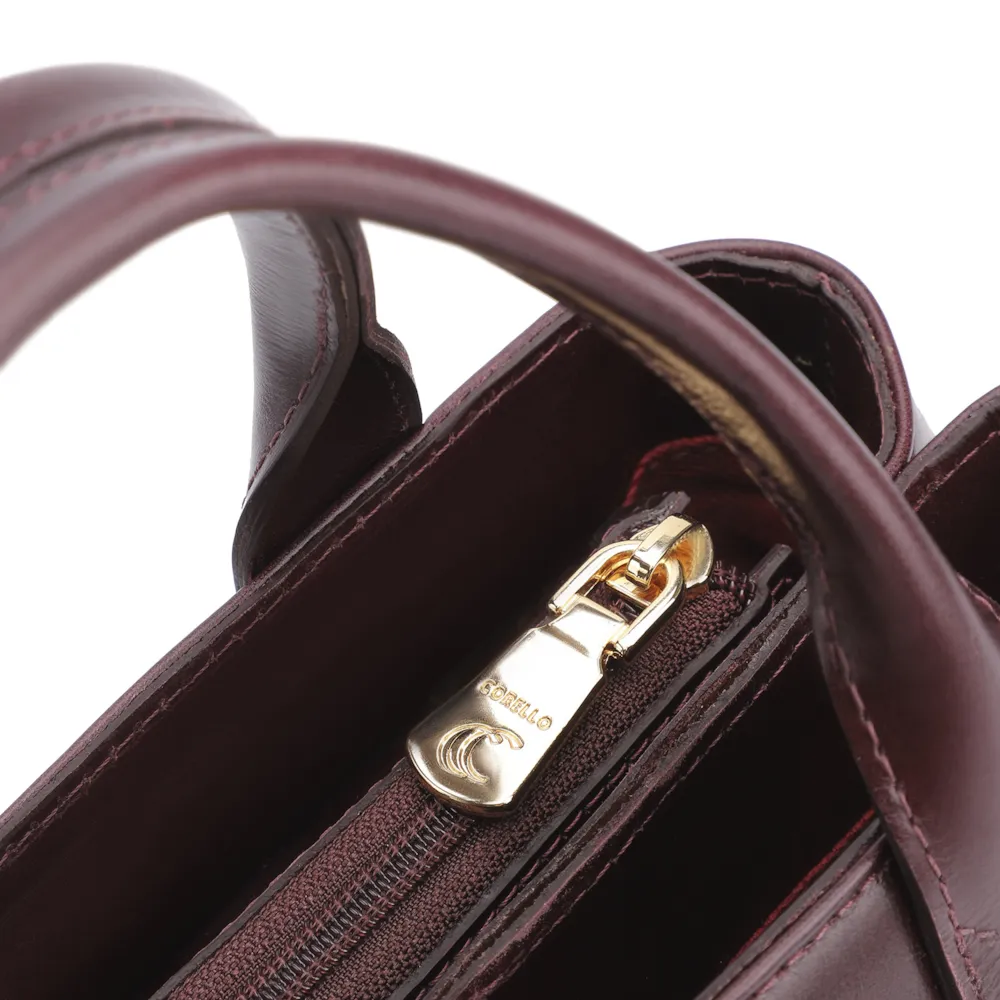 Bolsa Tote Esferas Couro Vinho Escuro - imagem 5