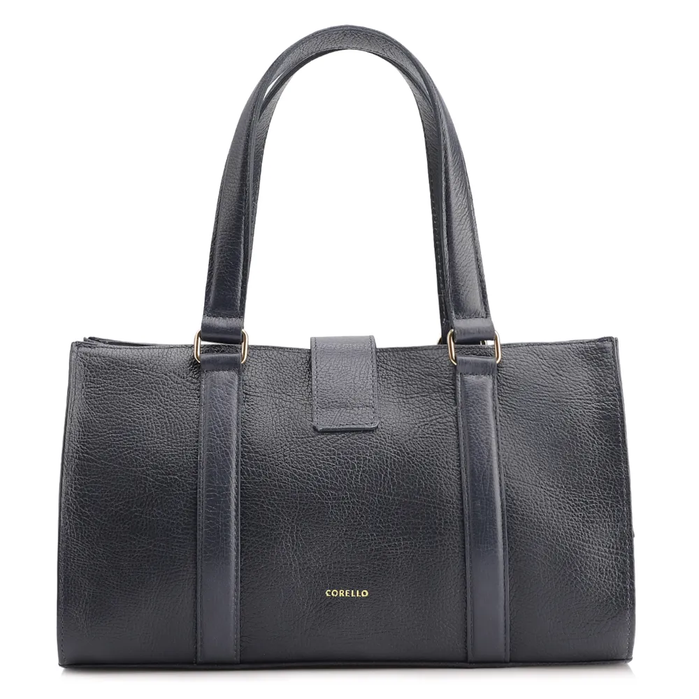 Bolsa Tote Fivela Couro Antique Azul - imagem 3