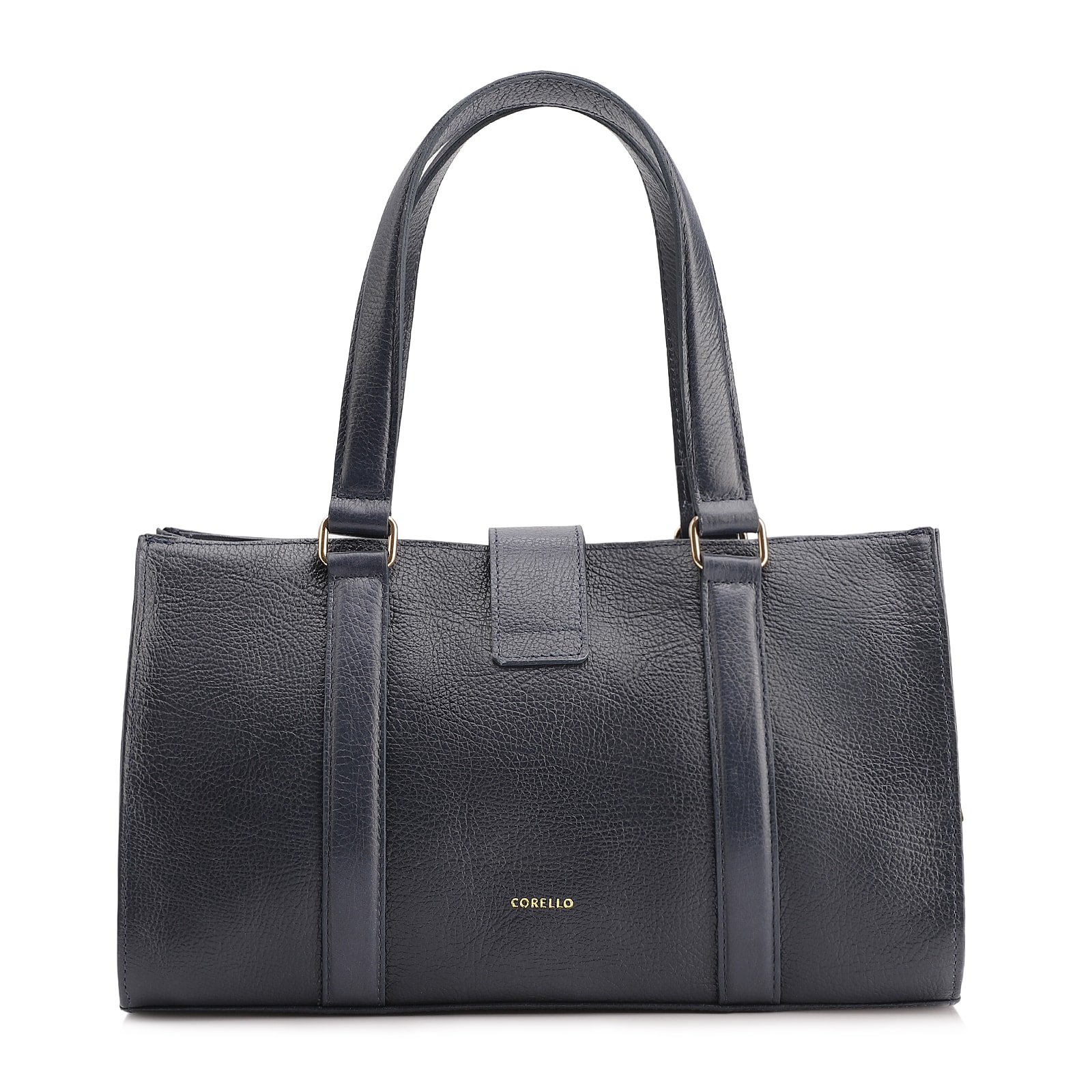 Bolsa Tote Fivela Couro Antique Azul