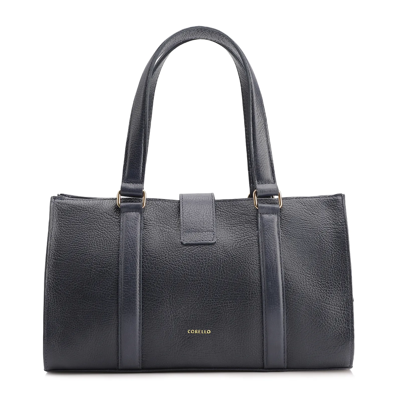 Bolsa Tote Fivela Couro Antique Azul