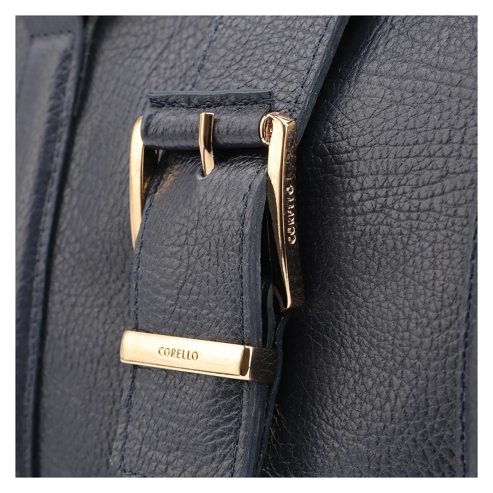 Bolsa Tote Fivela Couro Antique Azul