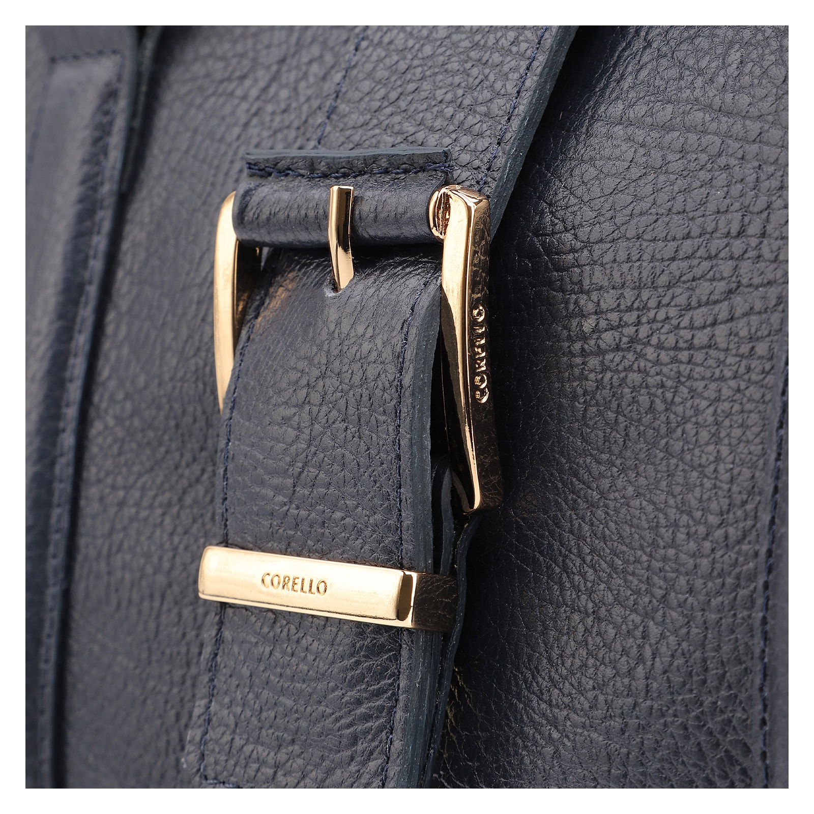 Bolsa Tote Fivela Couro Antique Azul