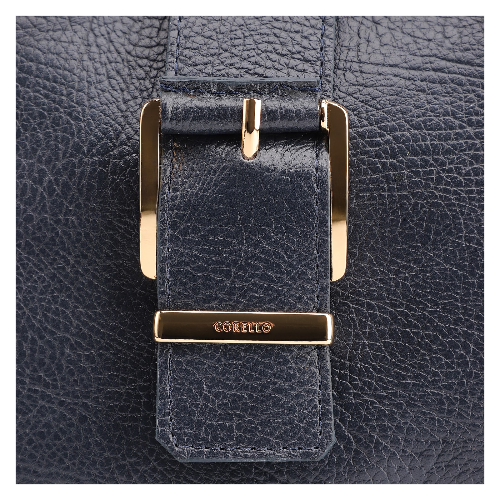 Bolsa Tote Fivela Couro Antique Azul