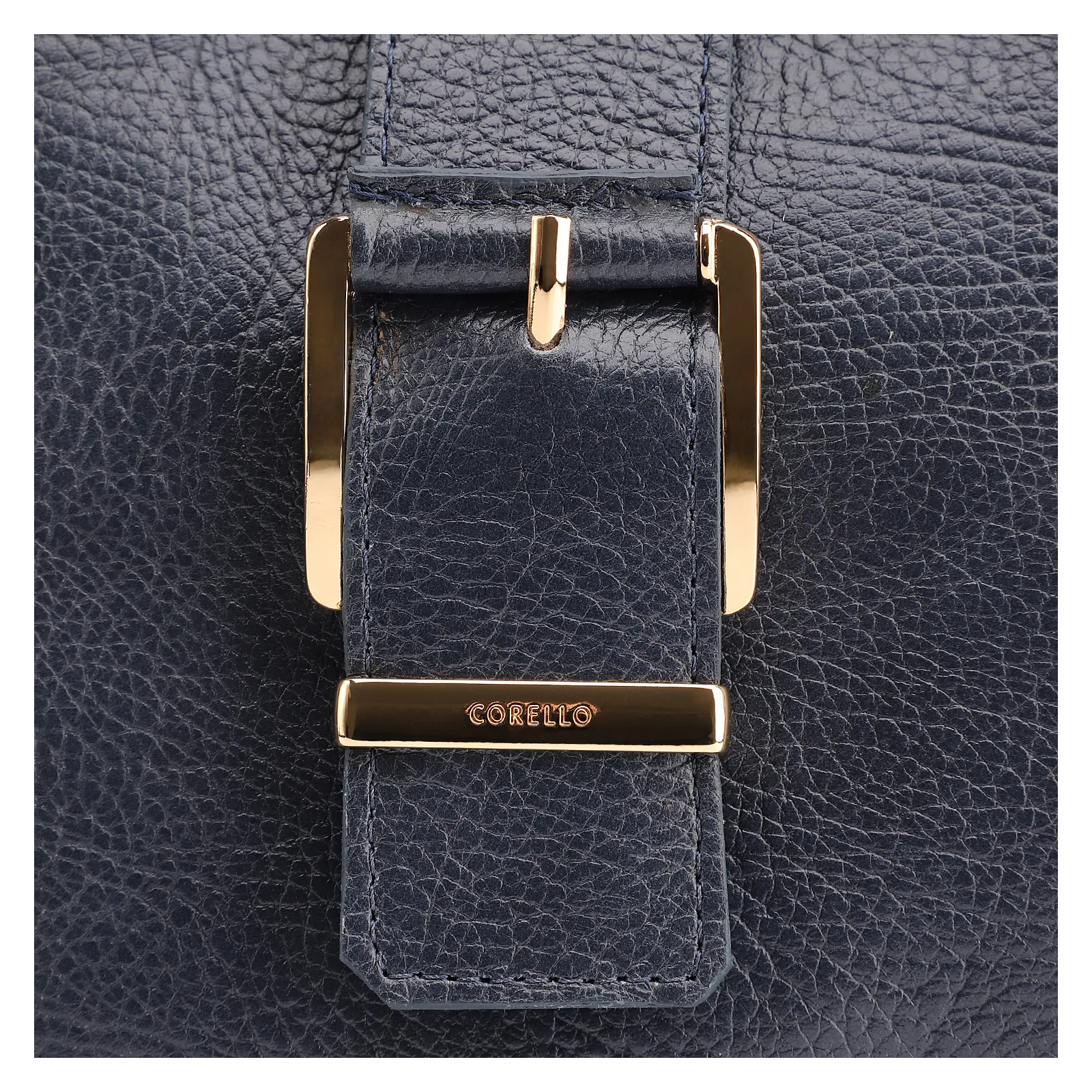 Bolsa Tote Fivela Couro Antique Azul