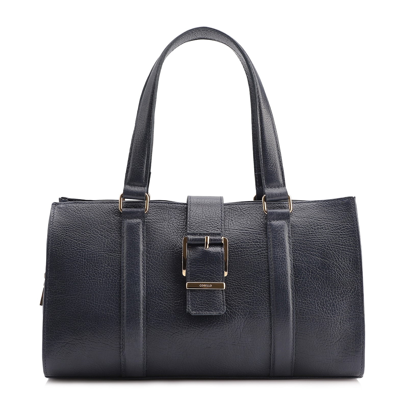Bolsa Tote Fivela Couro Antique Azul