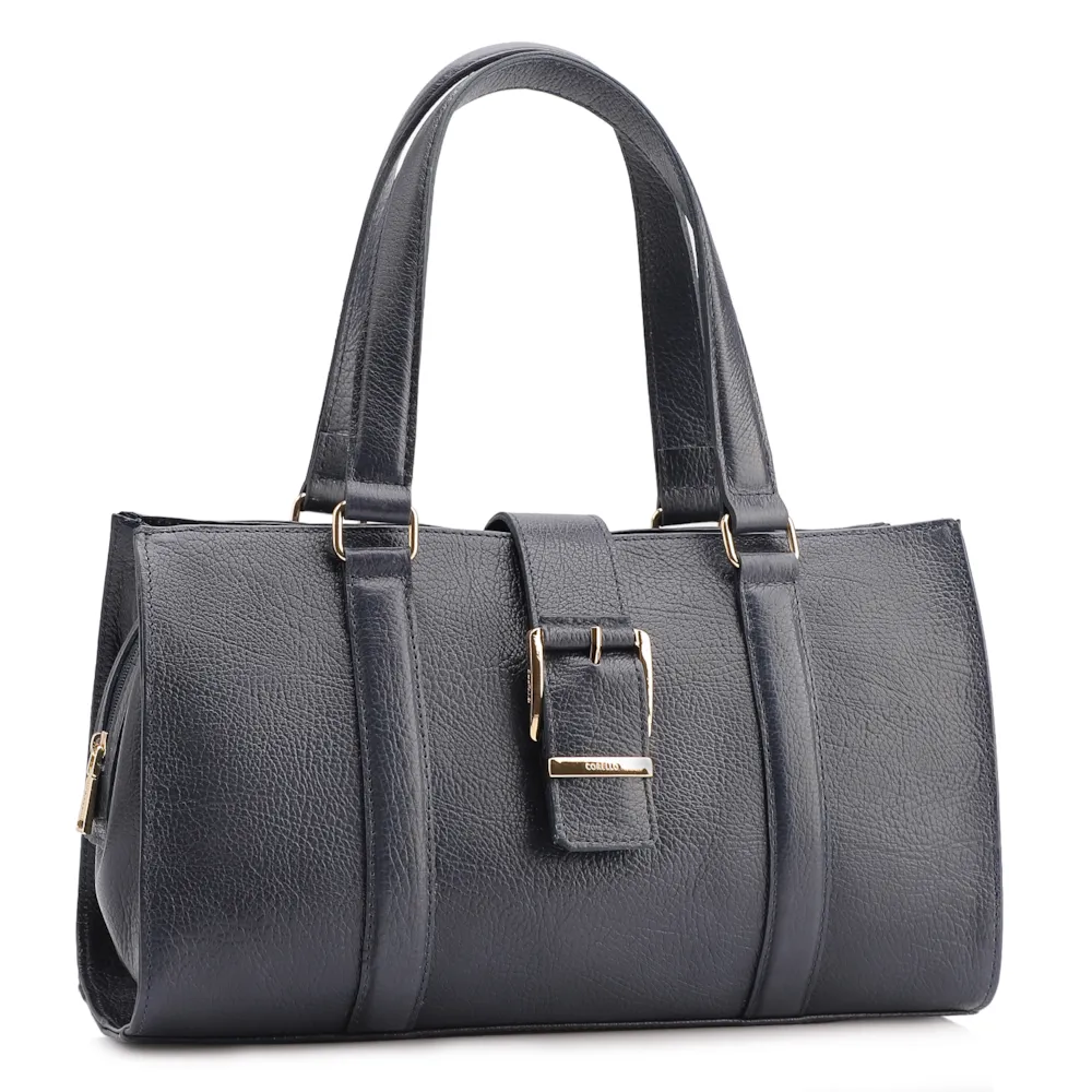 Bolsa Tote Fivela Couro Antique Azul - imagem 2