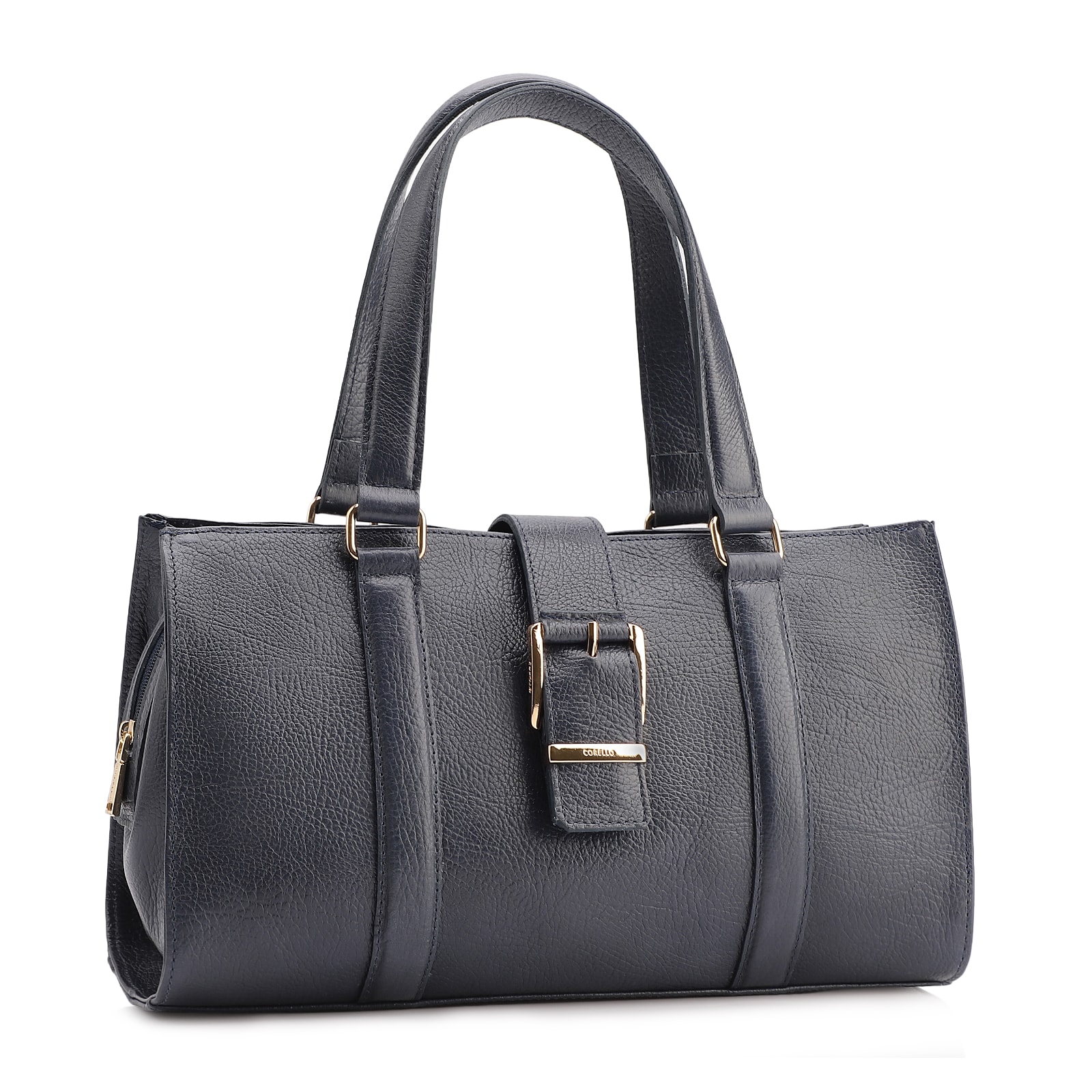 Bolsa Tote Fivela Couro Antique Azul