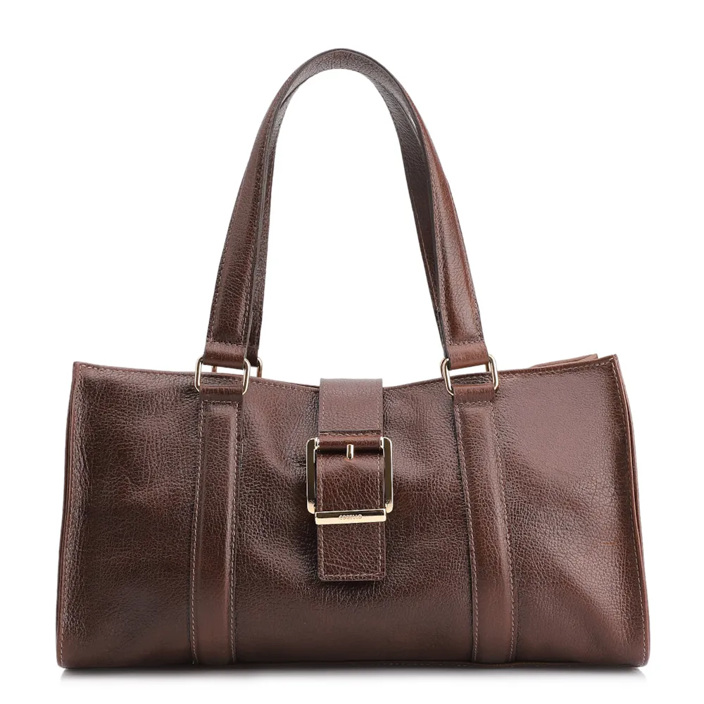 Bolsa Tote Fivela Couro Antique Marrom