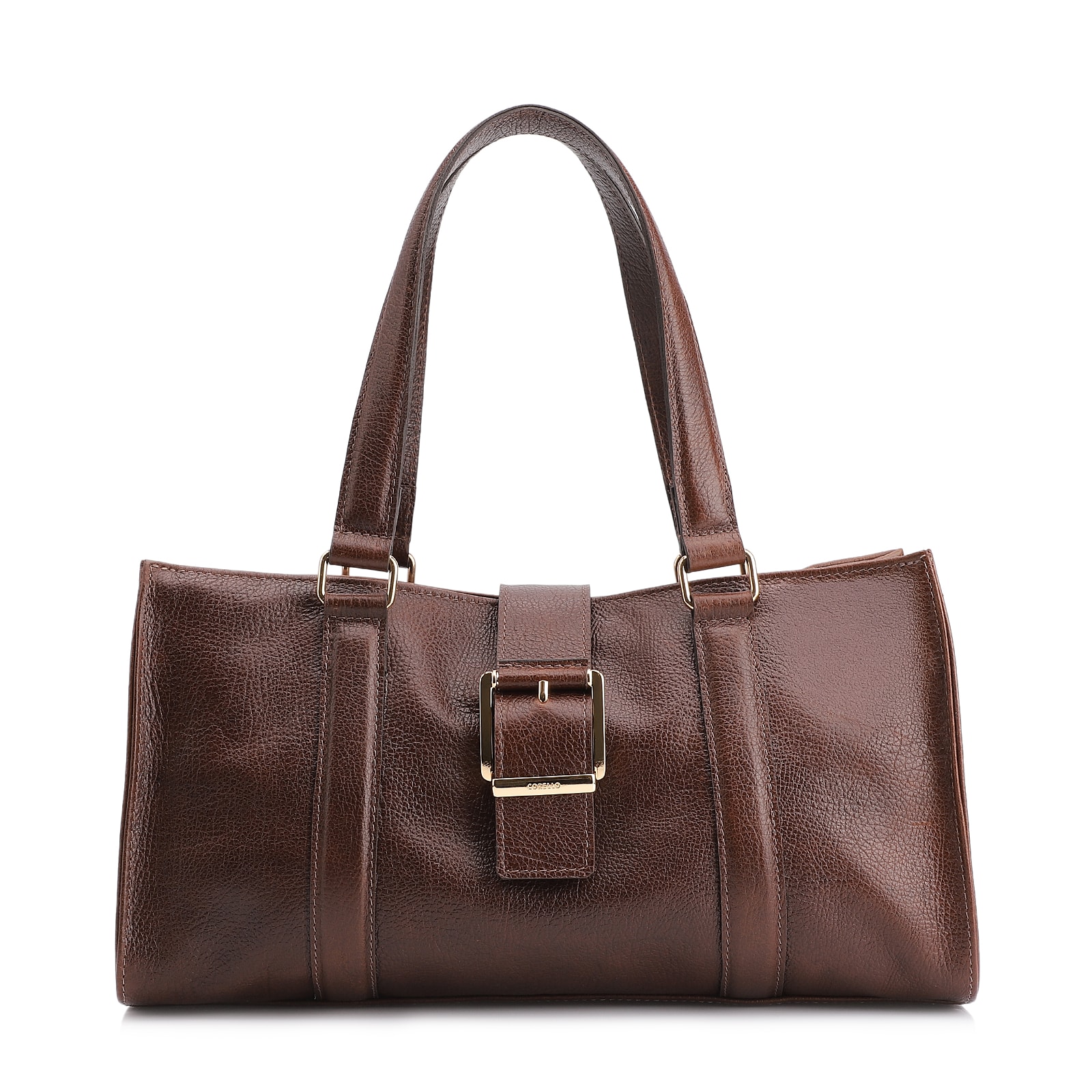 Bolsa Tote Fivela Couro Antique Marrom