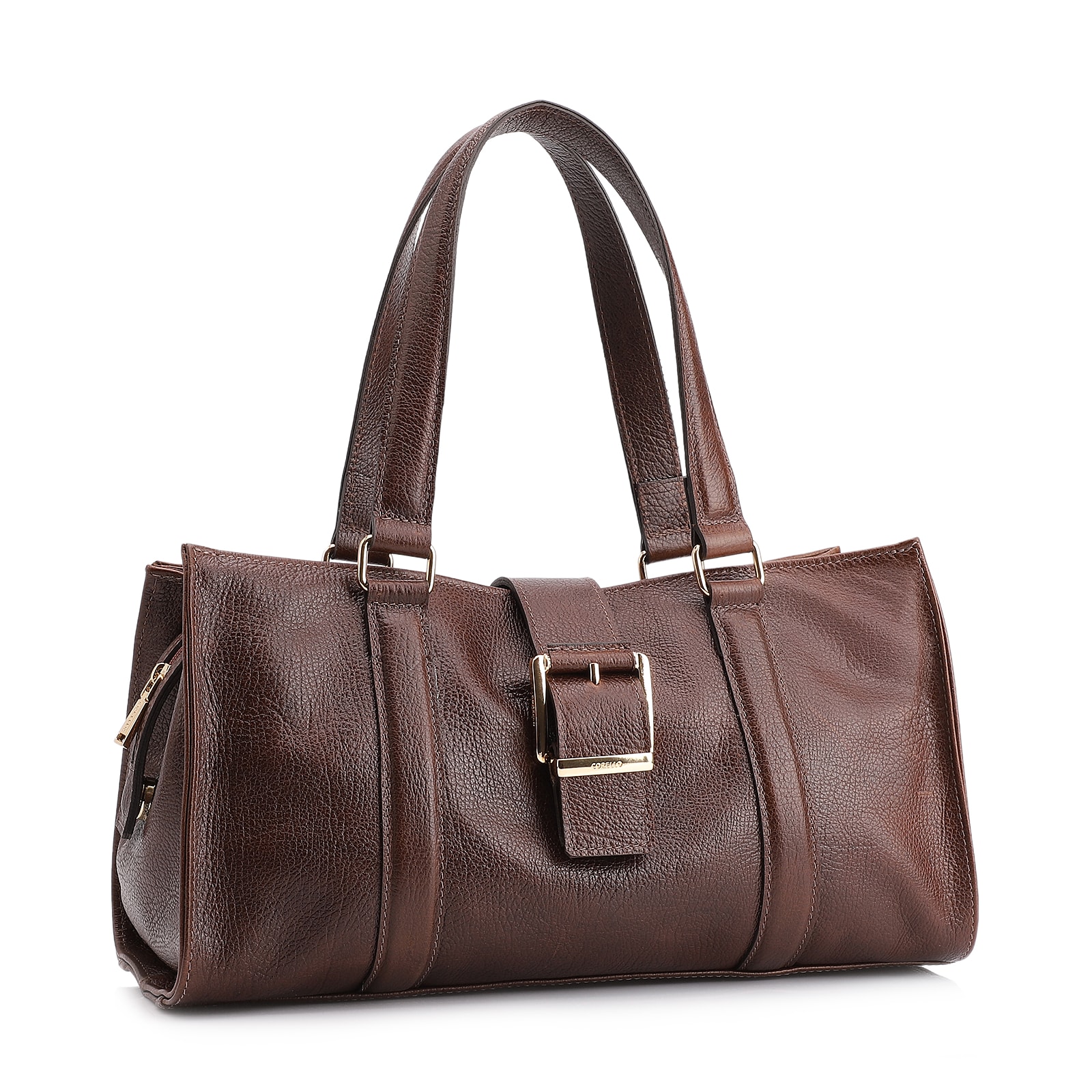 Bolsa Tote Fivela Couro Antique Marrom