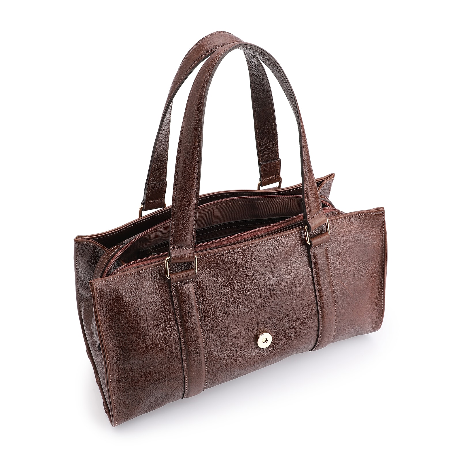 Bolsa Tote Fivela Couro Antique Marrom