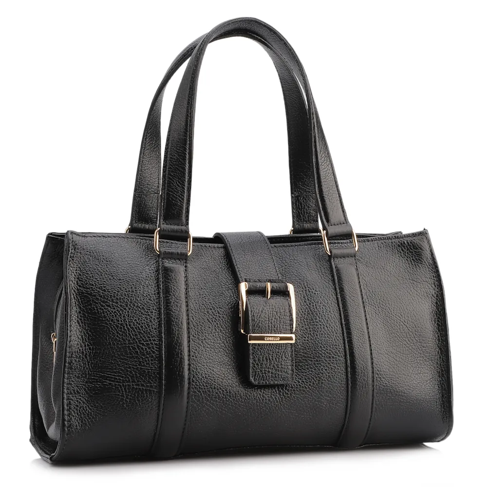 Bolsa Tote Fivela Couro Antique Preto - imagem 2
