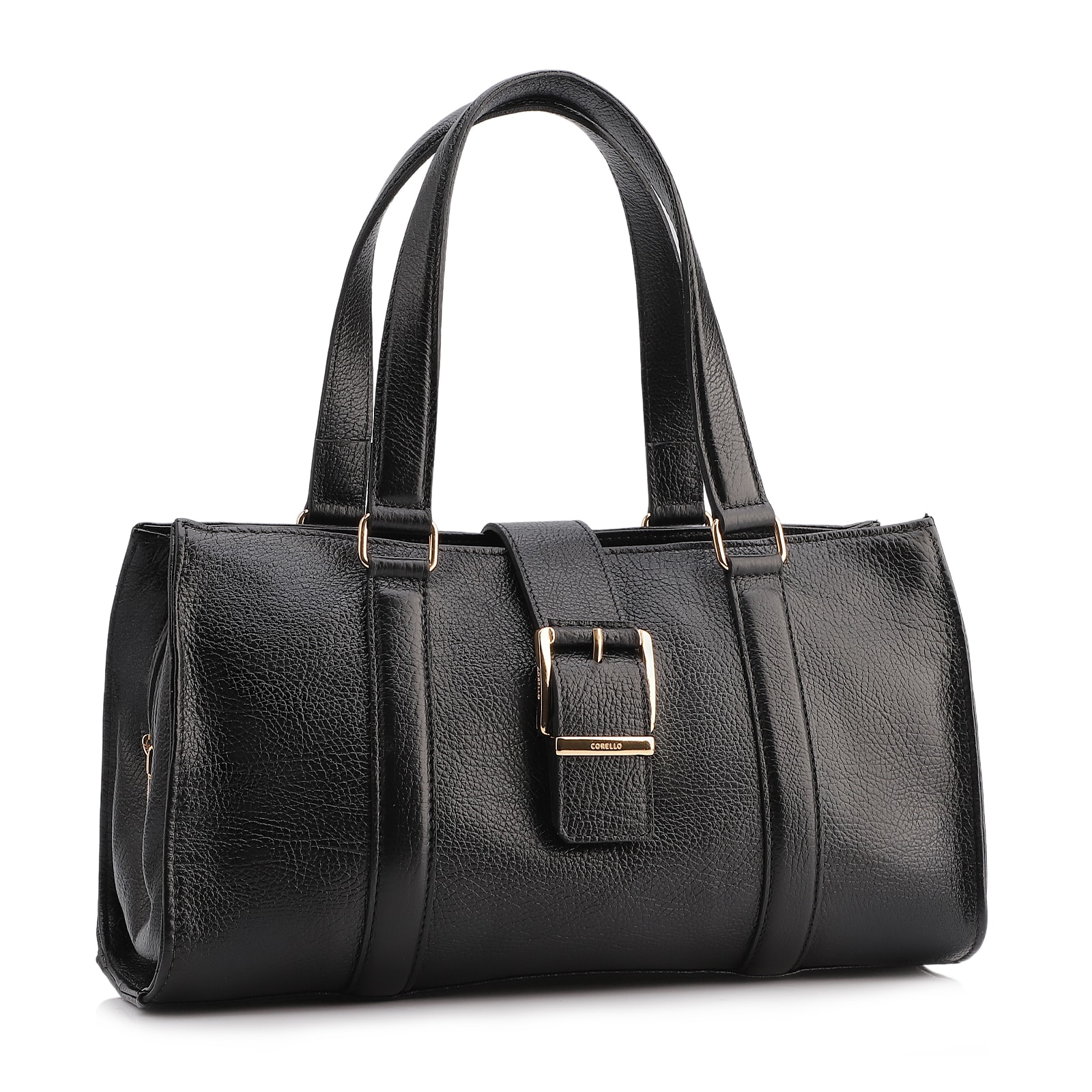Bolsa Tote Fivela Couro Antique Preto