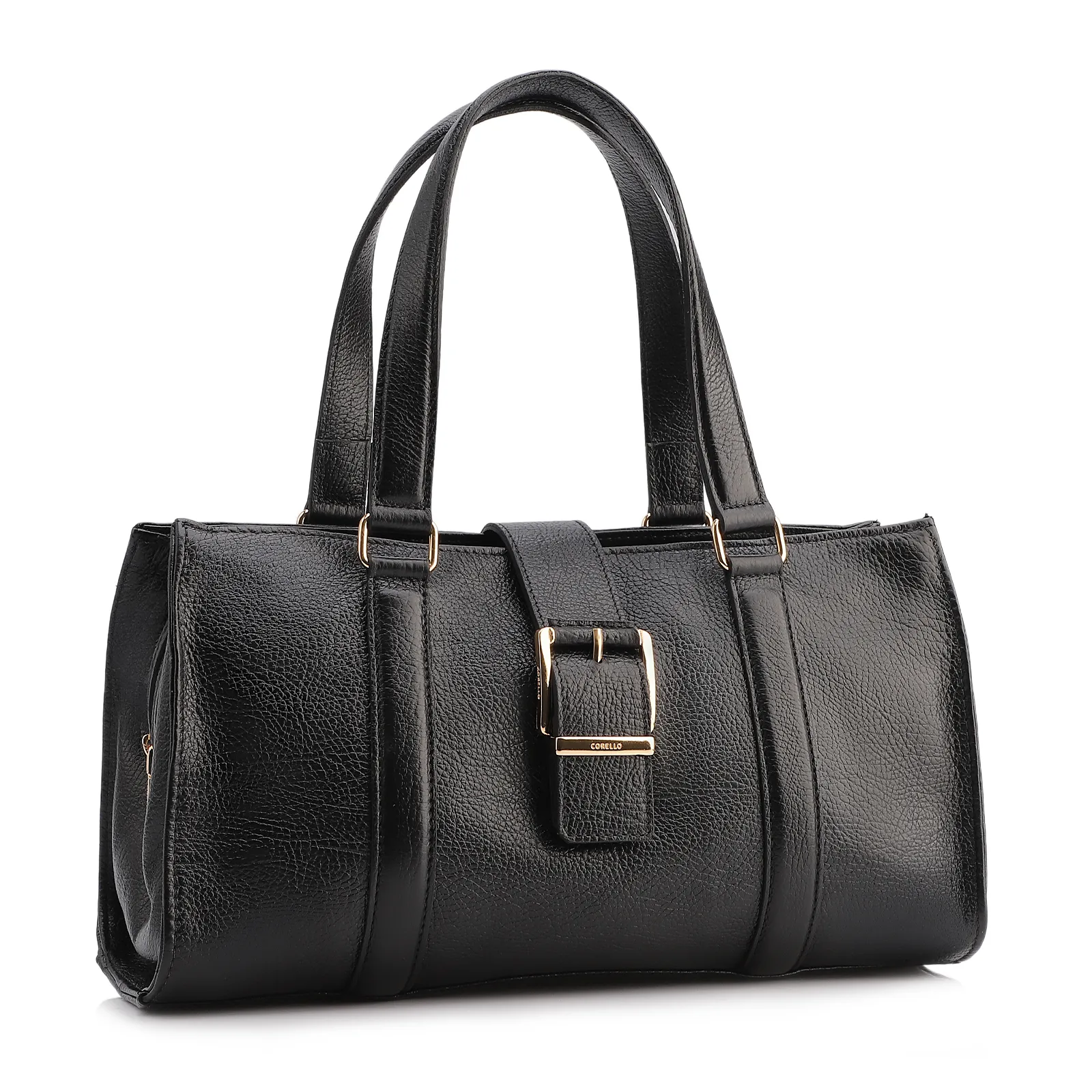 Bolsa Tote Fivela Couro Antique Preto