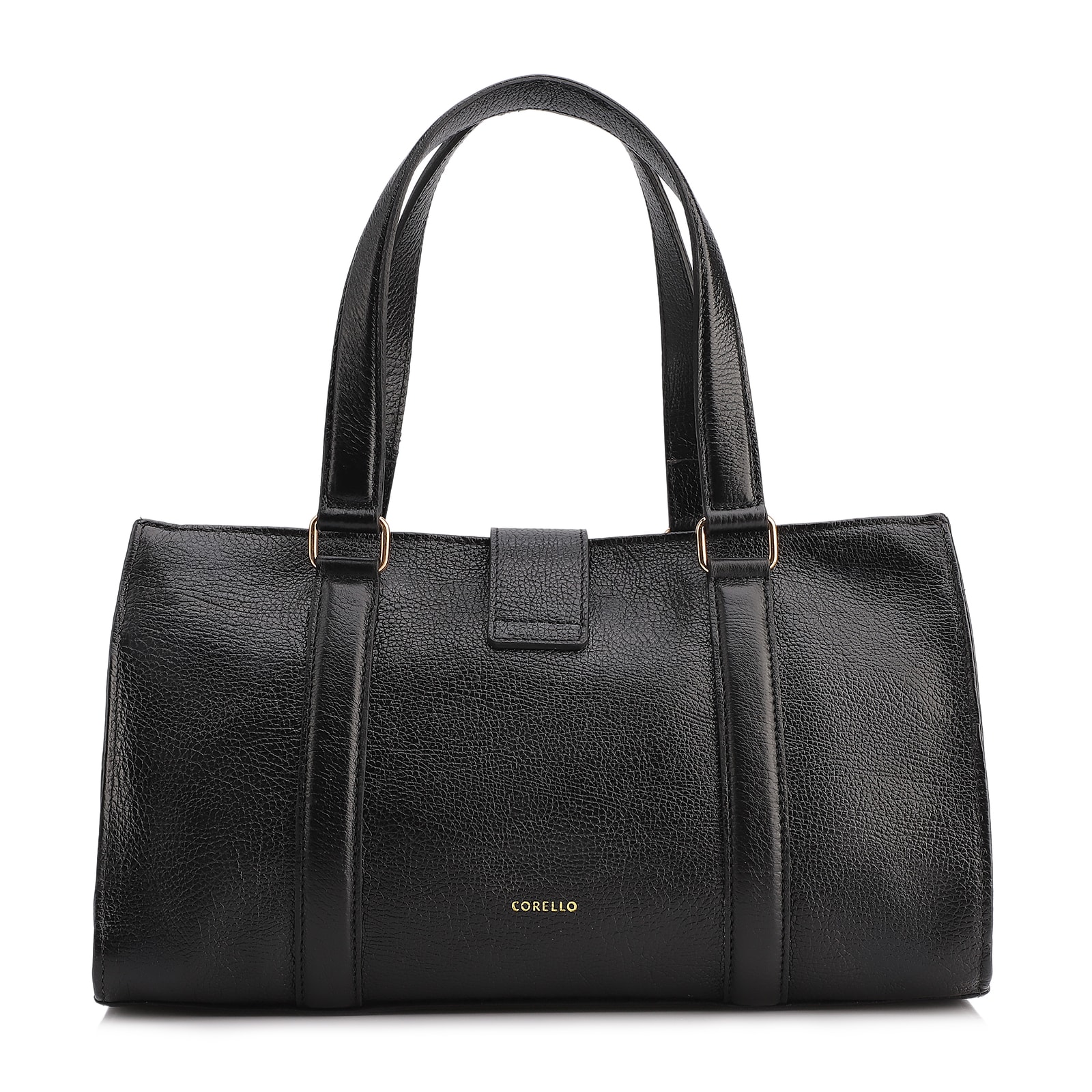 Bolsa Tote Fivela Couro Antique Preto