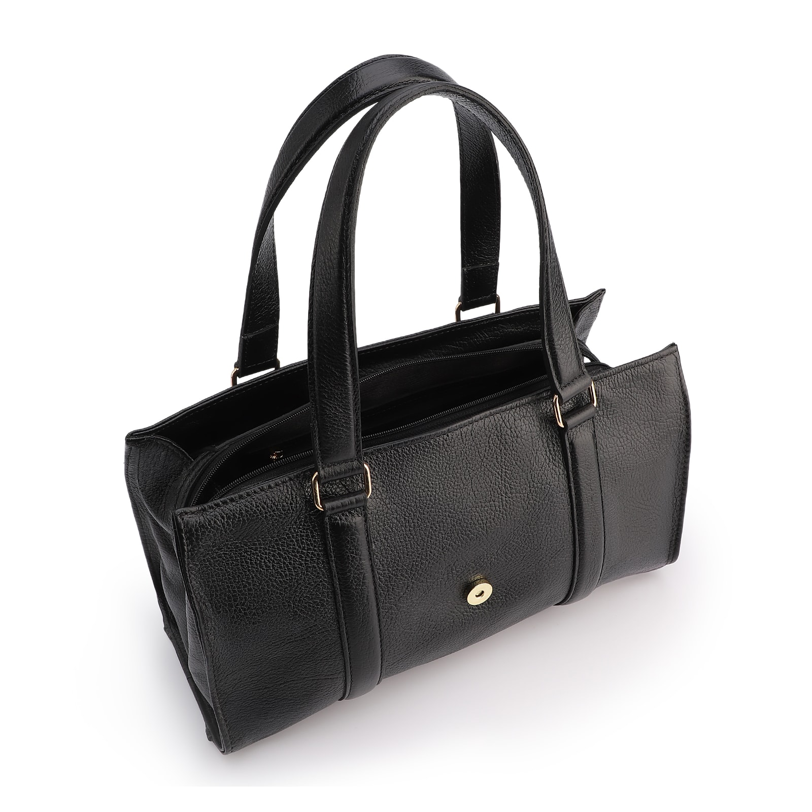 Bolsa Tote Fivela Couro Antique Preto