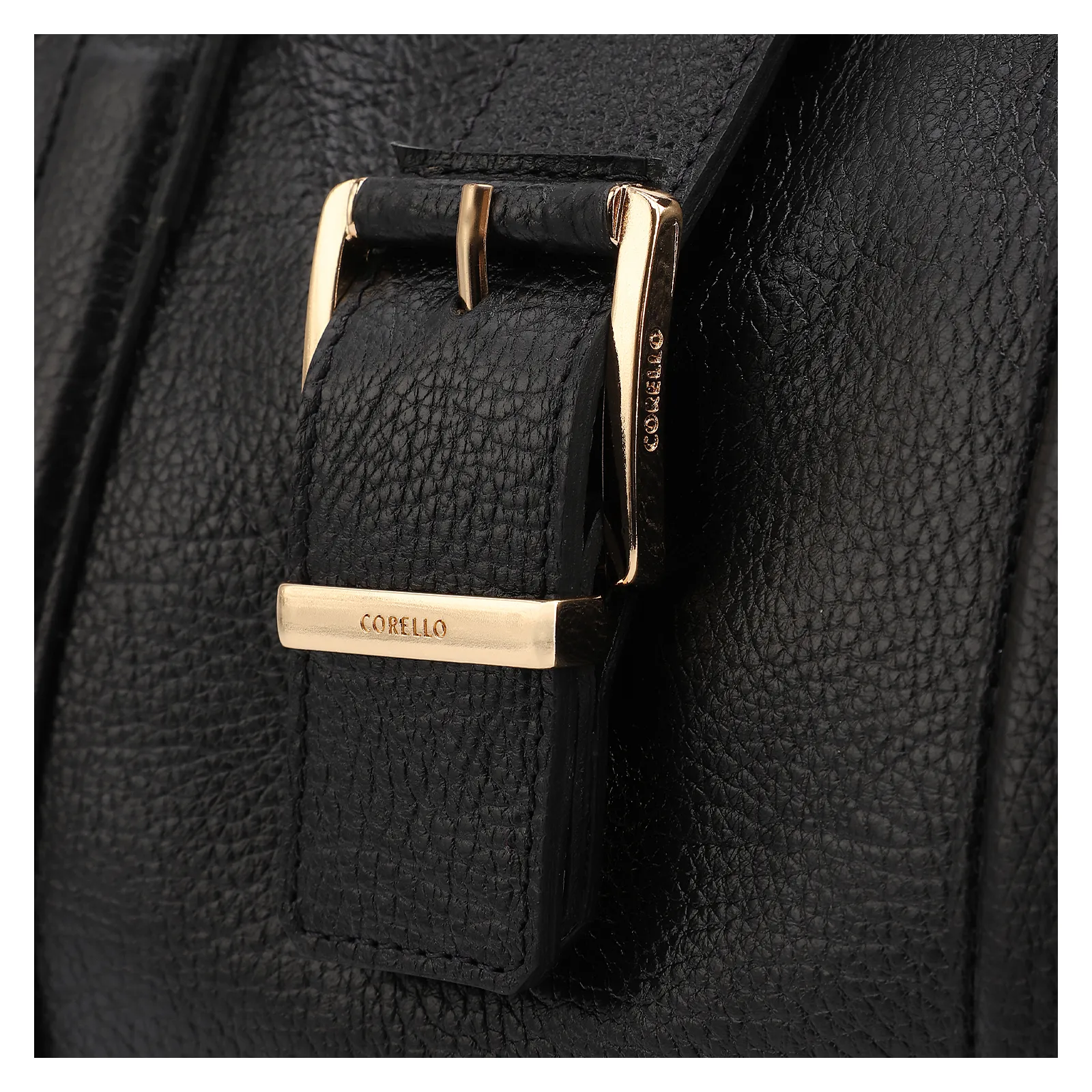 Bolsa Tote Fivela Couro Antique Preto