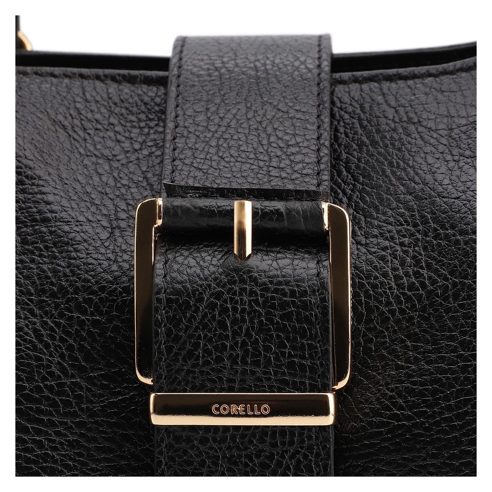 Bolsa Tote Fivela Couro Antique Preto