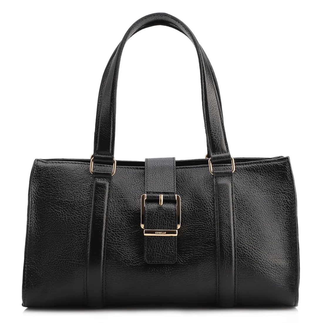 Bolsa Tote Fivela Couro Antique Preto