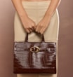 Bolsa Tote Fivela Couro Croco Marrom - imagem 2