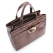 Bolsa Tote Fivela Couro Croco Marrom - imagem 5