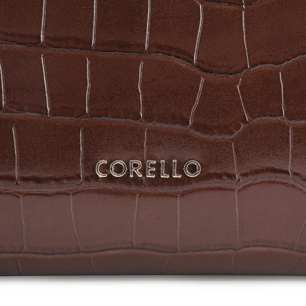Bolsa Tote Fivela Couro Croco Marrom - imagem 7
