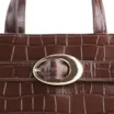 Bolsa Tote Fivela Couro Croco Marrom - imagem 8