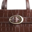 Bolsa Tote Fivela Couro Croco Marrom - imagem 8