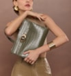 Bolsa Tote Fivela Couro Croco Verde - imagem 2