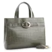 Bolsa Tote Fivela Couro Croco Verde - imagem 3