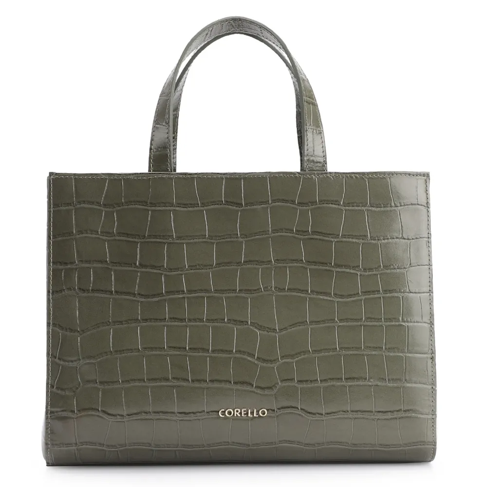 Bolsa Tote Fivela Couro Croco Verde - imagem 4