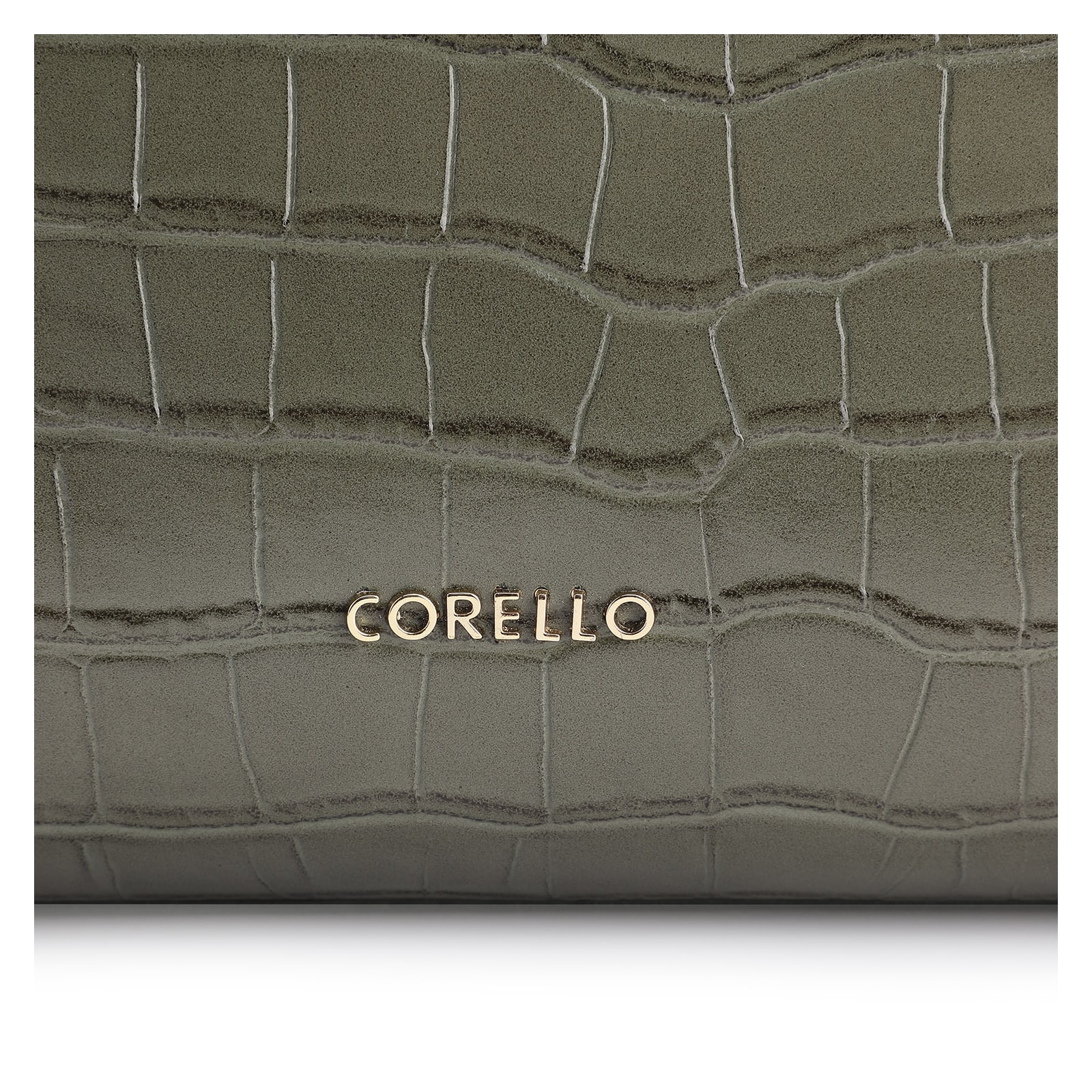 Bolsa Tote Fivela Couro Croco Verde