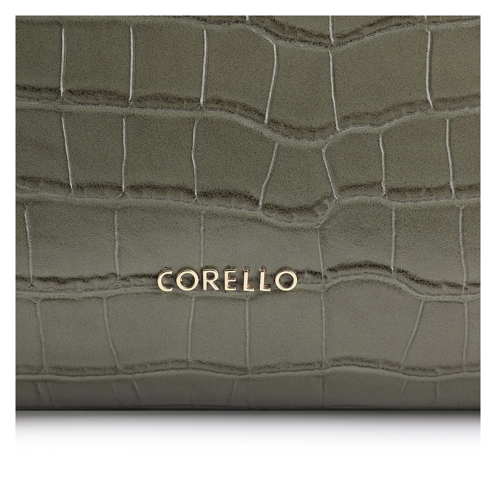 Bolsa Tote Fivela Couro Croco Verde