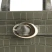 Bolsa Tote Fivela Couro Croco Verde - imagem 8
