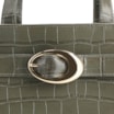 Bolsa Tote Fivela Couro Croco Verde - imagem 8