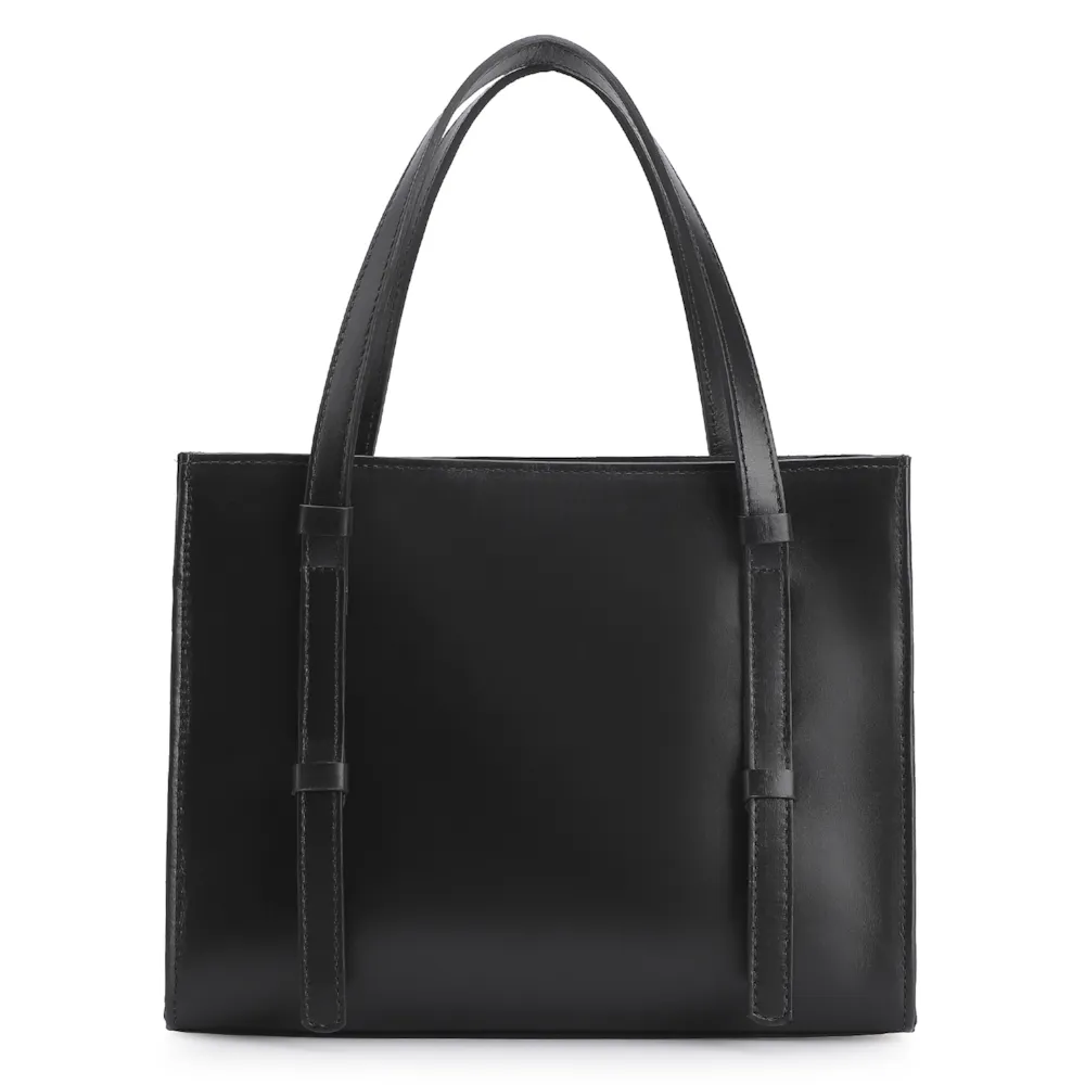 Bolsa Tote Fivelas Couro Preto - imagem 3