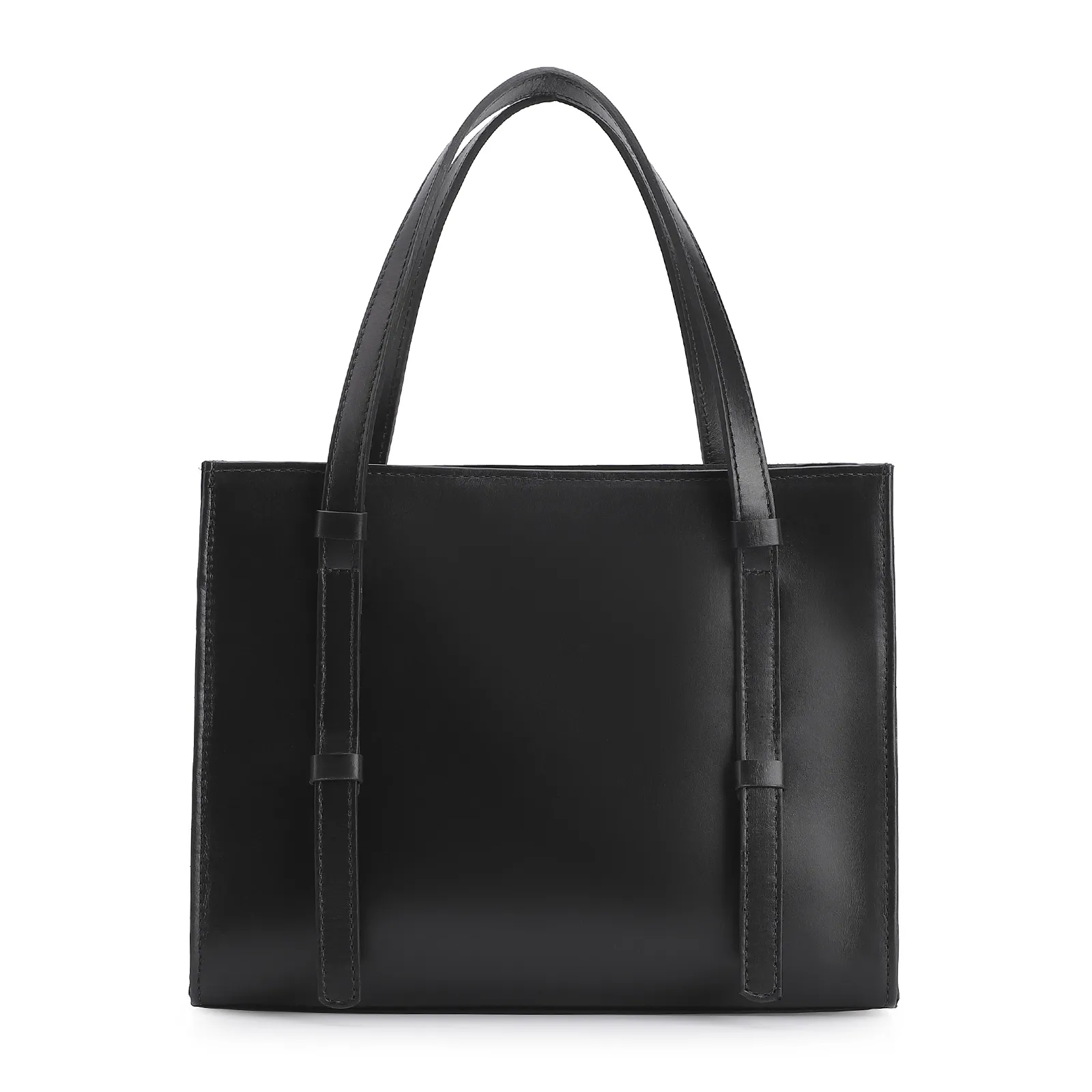 Bolsa Tote Fivelas Couro Preto