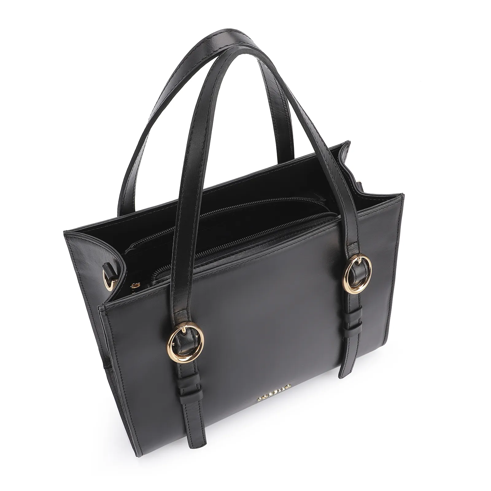 Bolsa Tote Fivelas Couro Preto