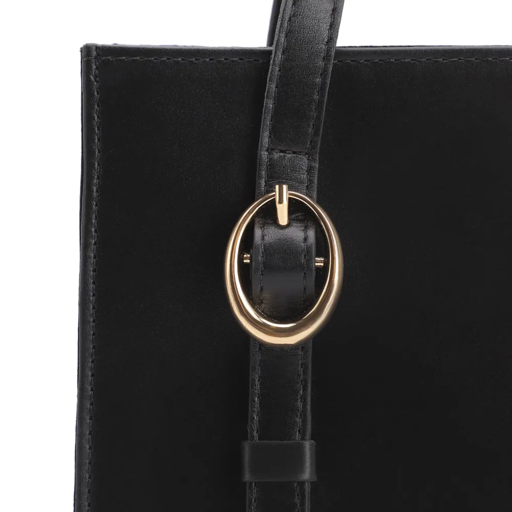 Bolsa Tote Fivelas Couro Preto - imagem 7