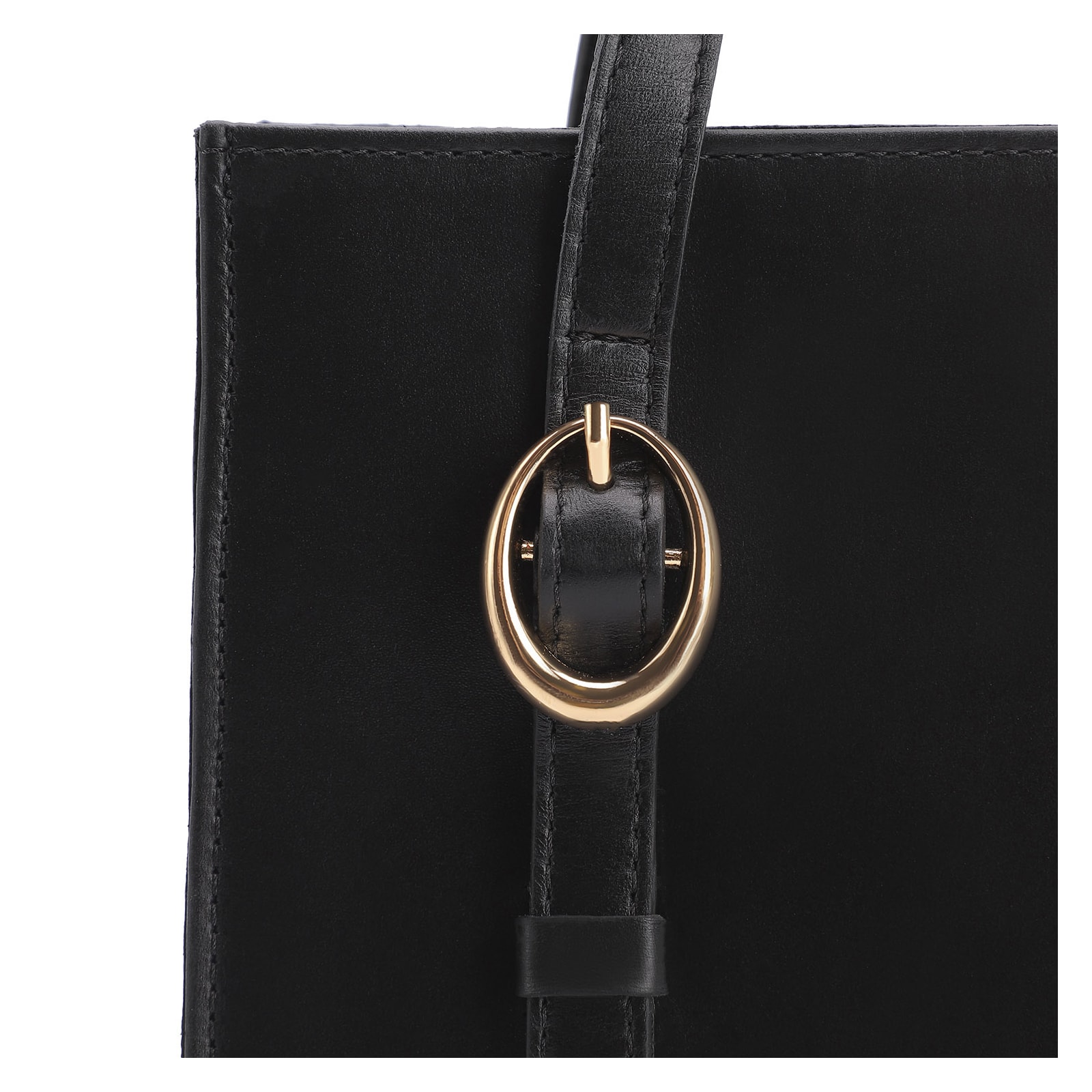 Bolsa Tote Fivelas Couro Preto