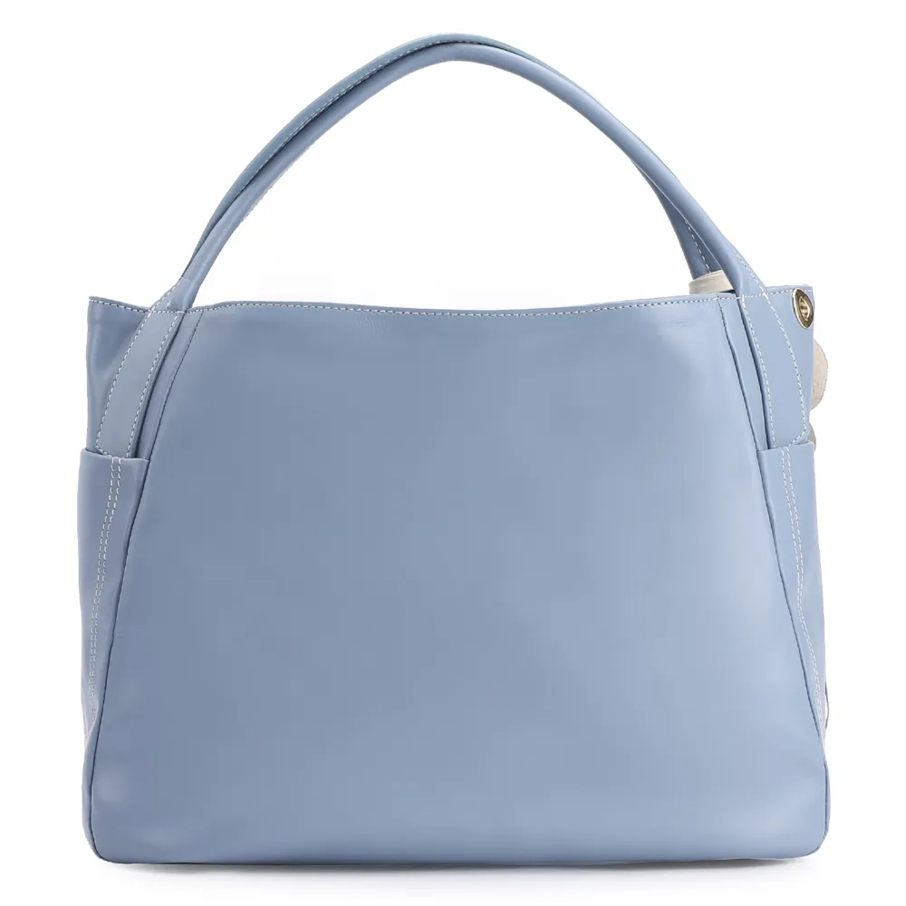 Bolsa Tote Flor Couro Azul - imagem 4