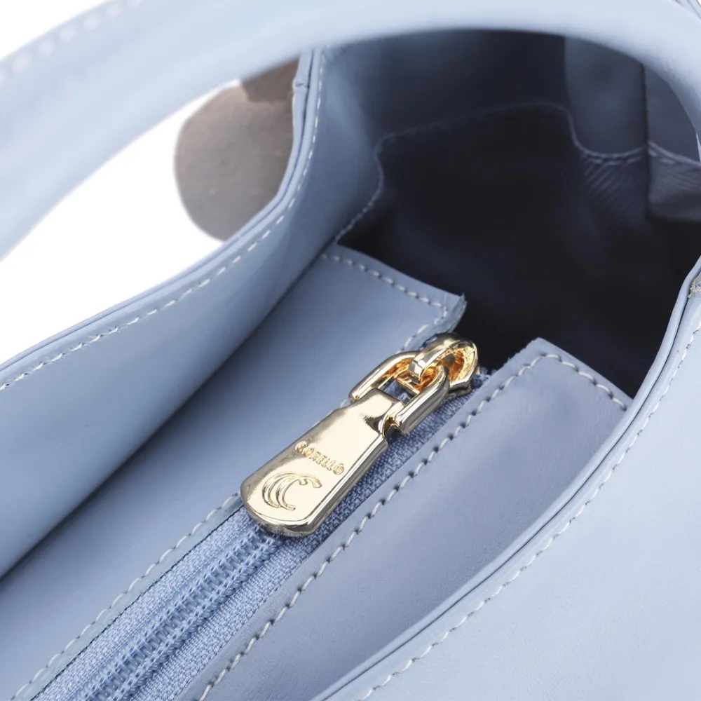 Bolsa Tote Flor Couro Azul - imagem 6