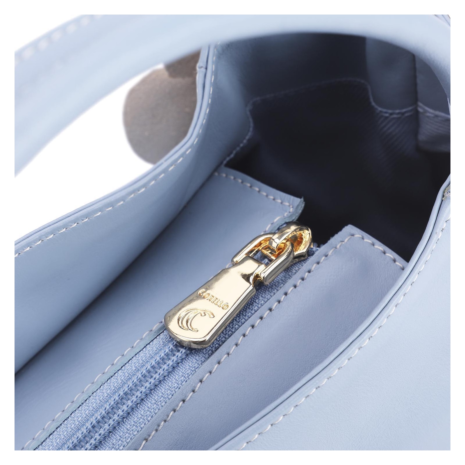 Bolsa Tote Flor Couro Azul