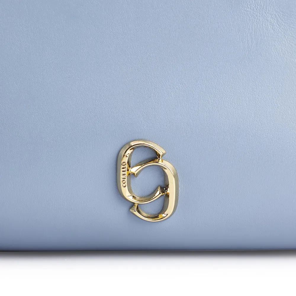 Bolsa Tote Flor Couro Azul - imagem 7