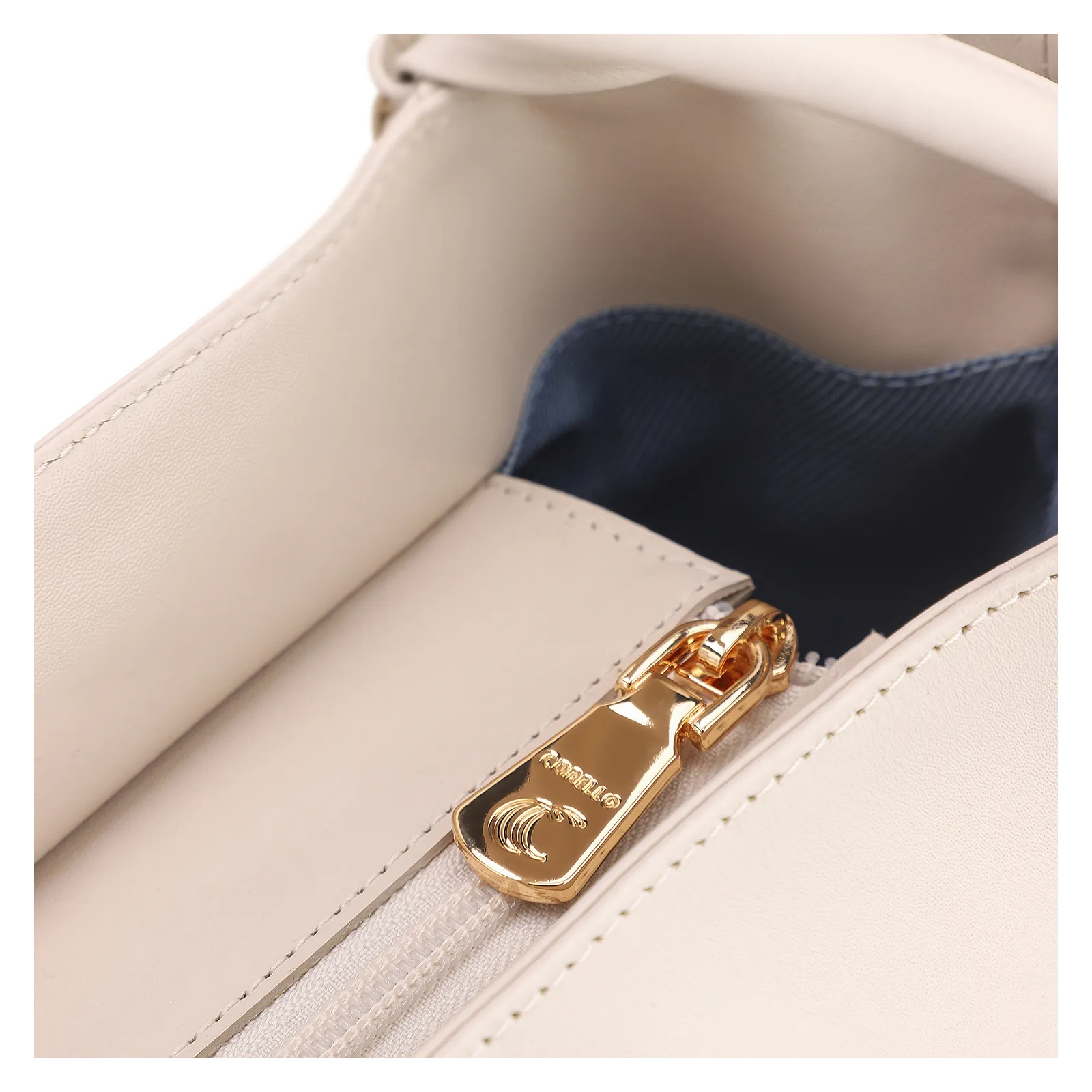 Bolsa Tote Flor Couro Off White