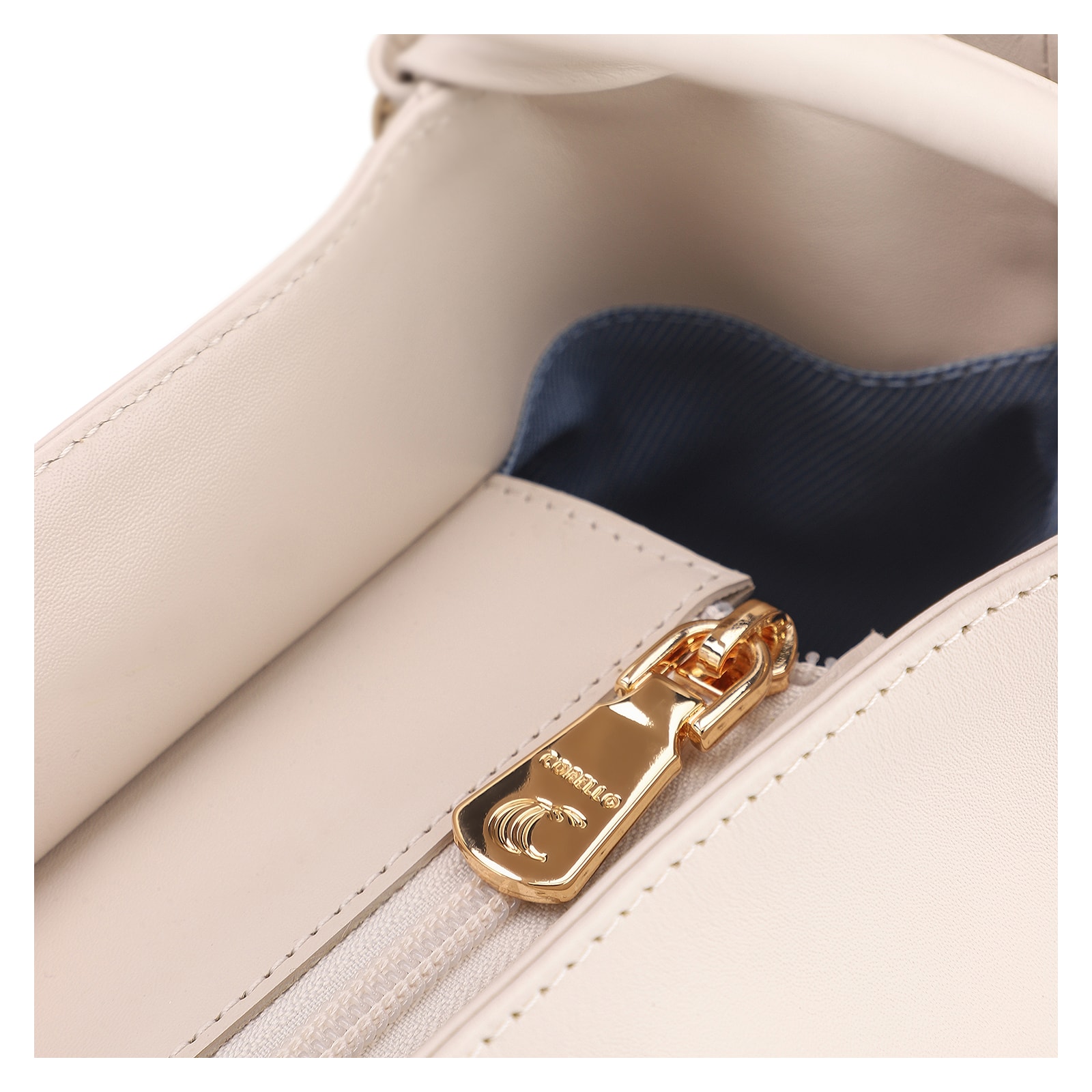 Bolsa Tote Flor Couro Off White