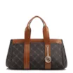 Bolsa Tote Grande Alt/Couro Marrom Monograma Botão Lateral - imagem 1