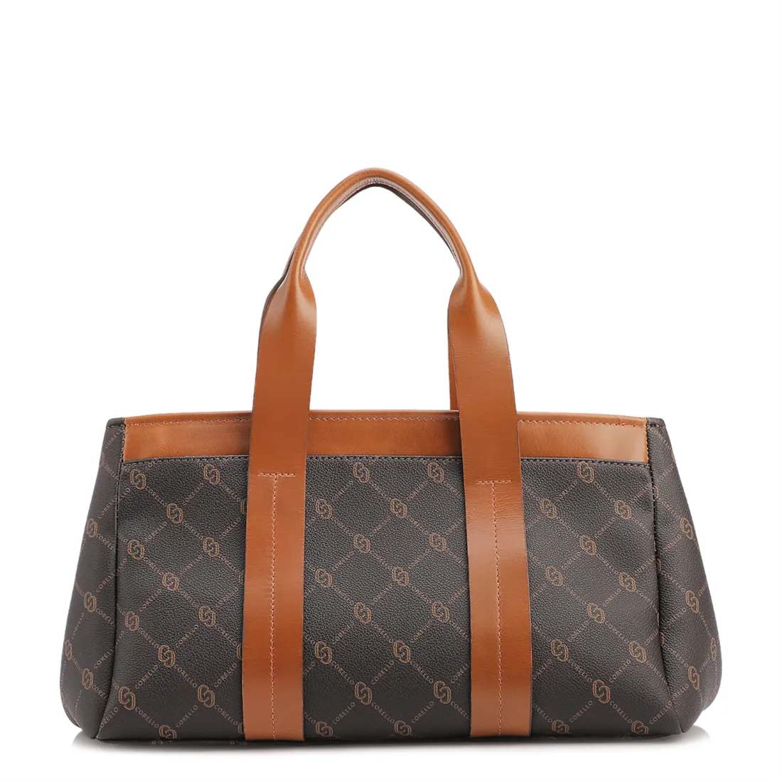 Bolsa Tote Grande Alt/Couro Marrom Monograma Botão Lateral - foto 3